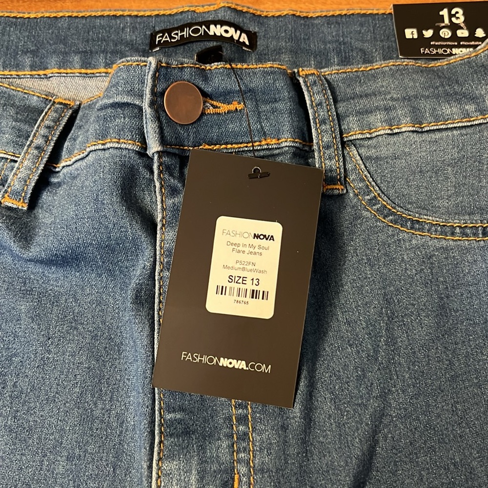 High Rise Flare Bottom Jeans - Picture 6 of 7